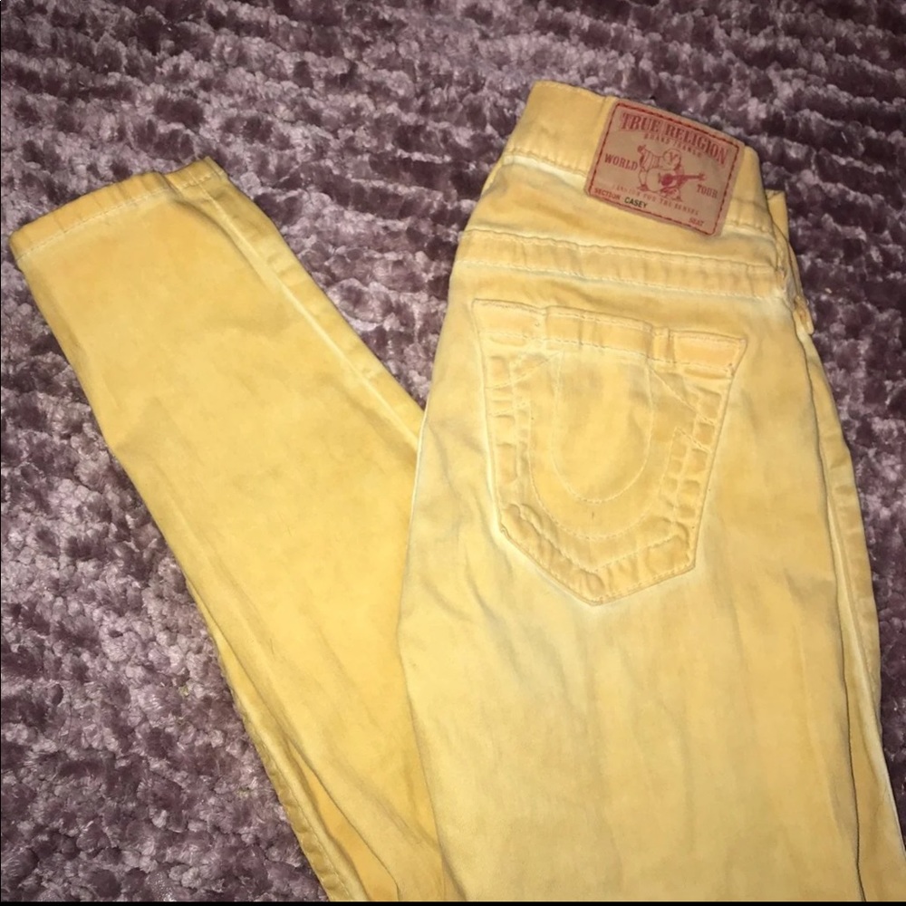 Yellow Mustard True Religion Skinny Jean